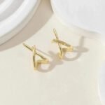 Boucles Doreille Minimaliste Or 2