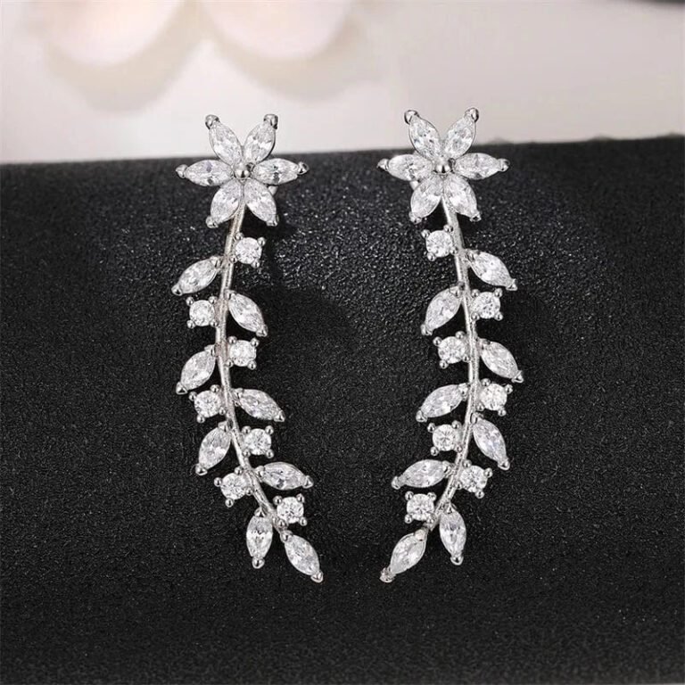 Boucles Doreilles Grimpantes Zircons 2