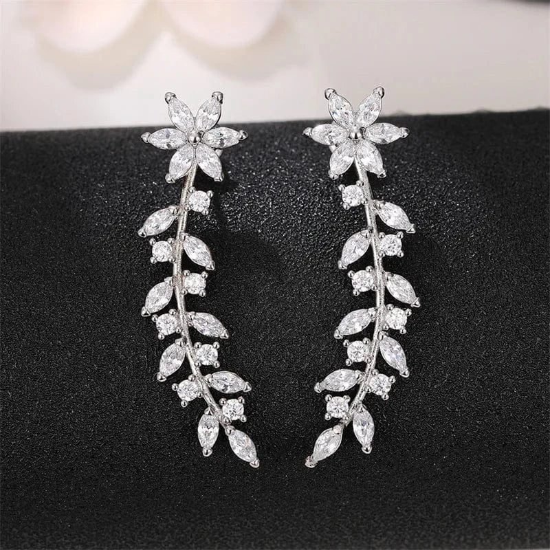 Boucles Doreilles Grimpantes Zircons 2