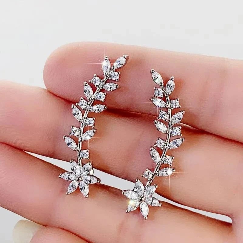 Boucles Doreilles Grimpantes Zircons 4