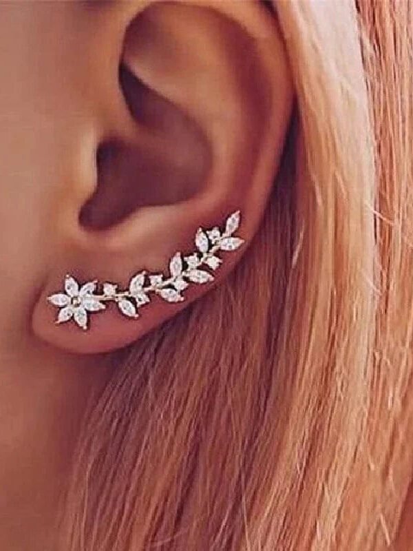 Boucles Doreilles Grimpantes Zircons