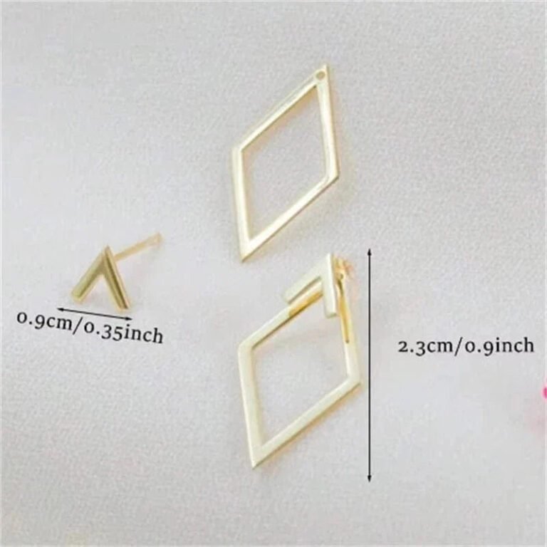 Boucles Doreilles Losange Or 2