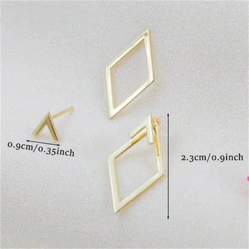 Boucles Doreilles Losange Or 2