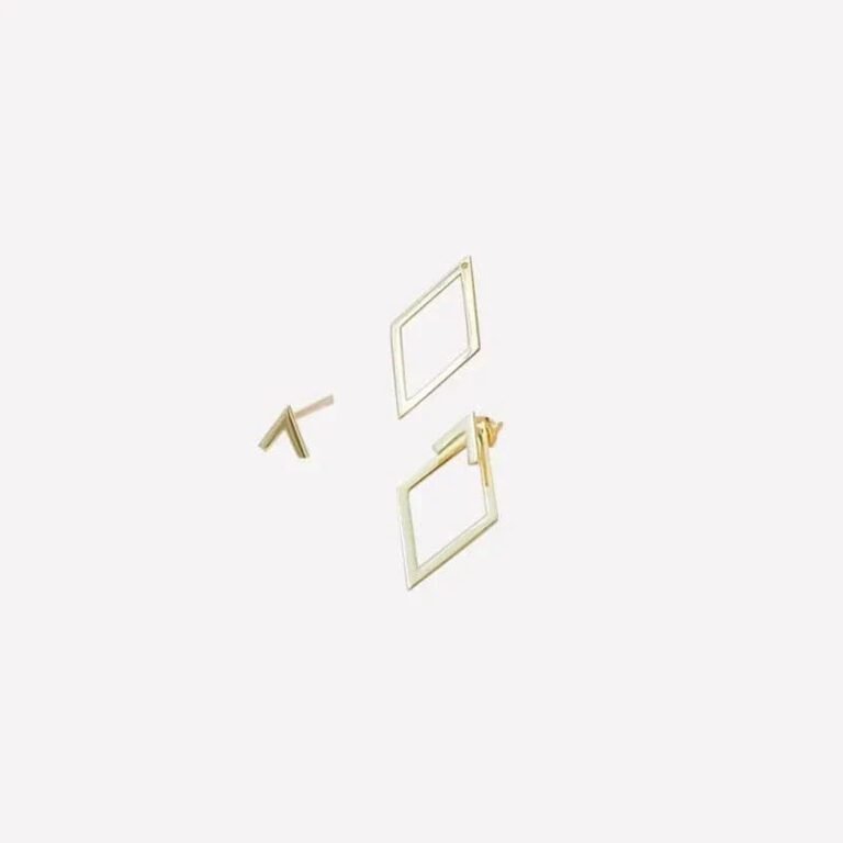 Boucles Doreilles Losange Or 3