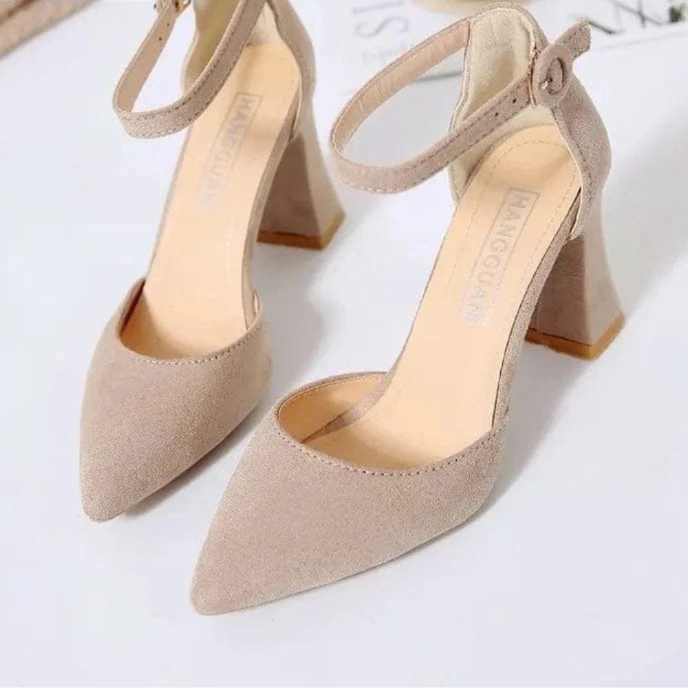 Escarpins Beige A Talon Carre