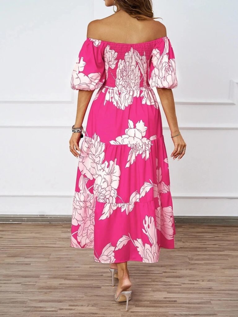 Robe A Motifs Floraux Midi Boheme 6