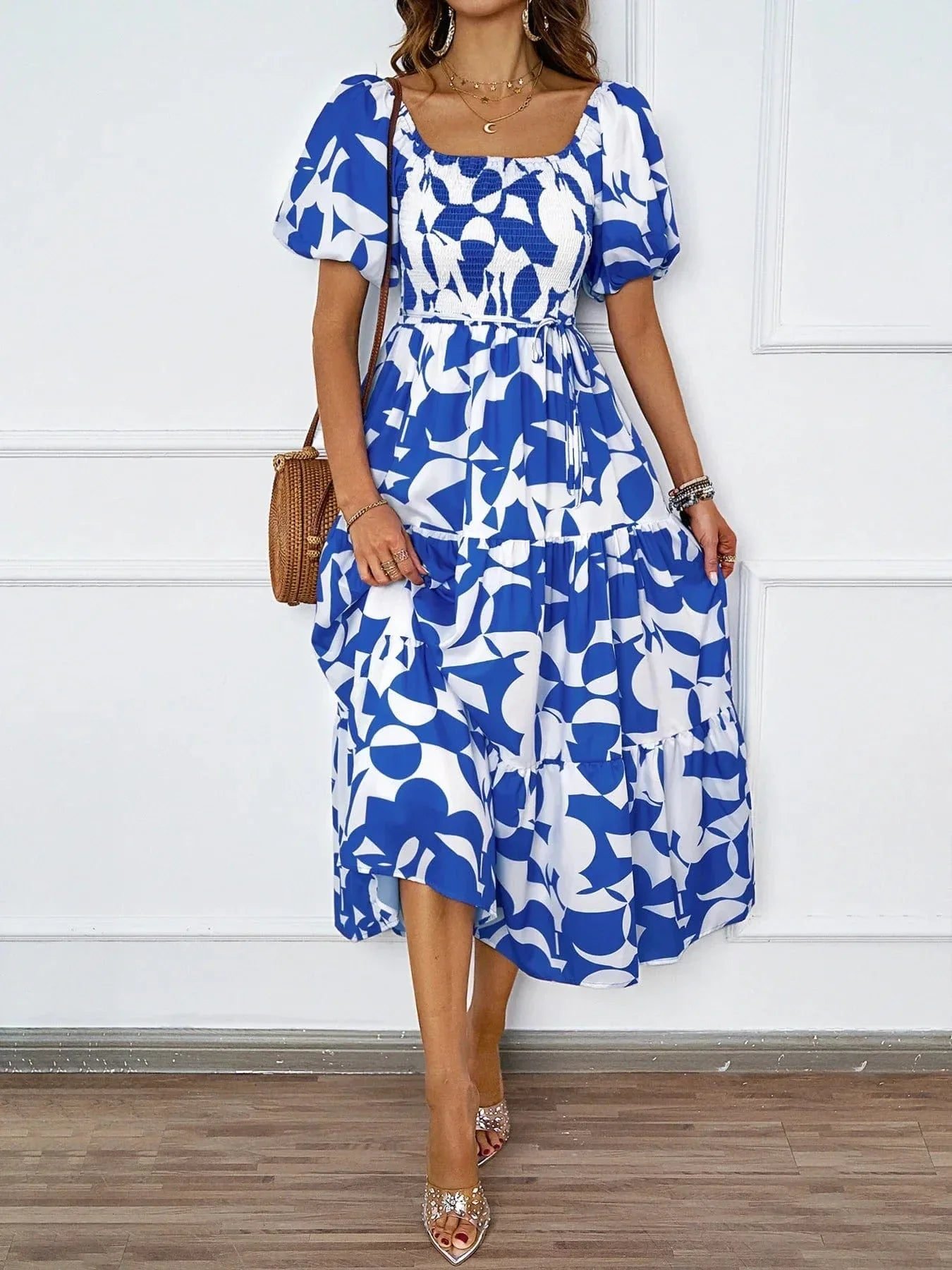 Robe A Motifs Floraux Midi Boheme 8