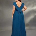 Robe Amincissante Bleue Pour Femme Ronde