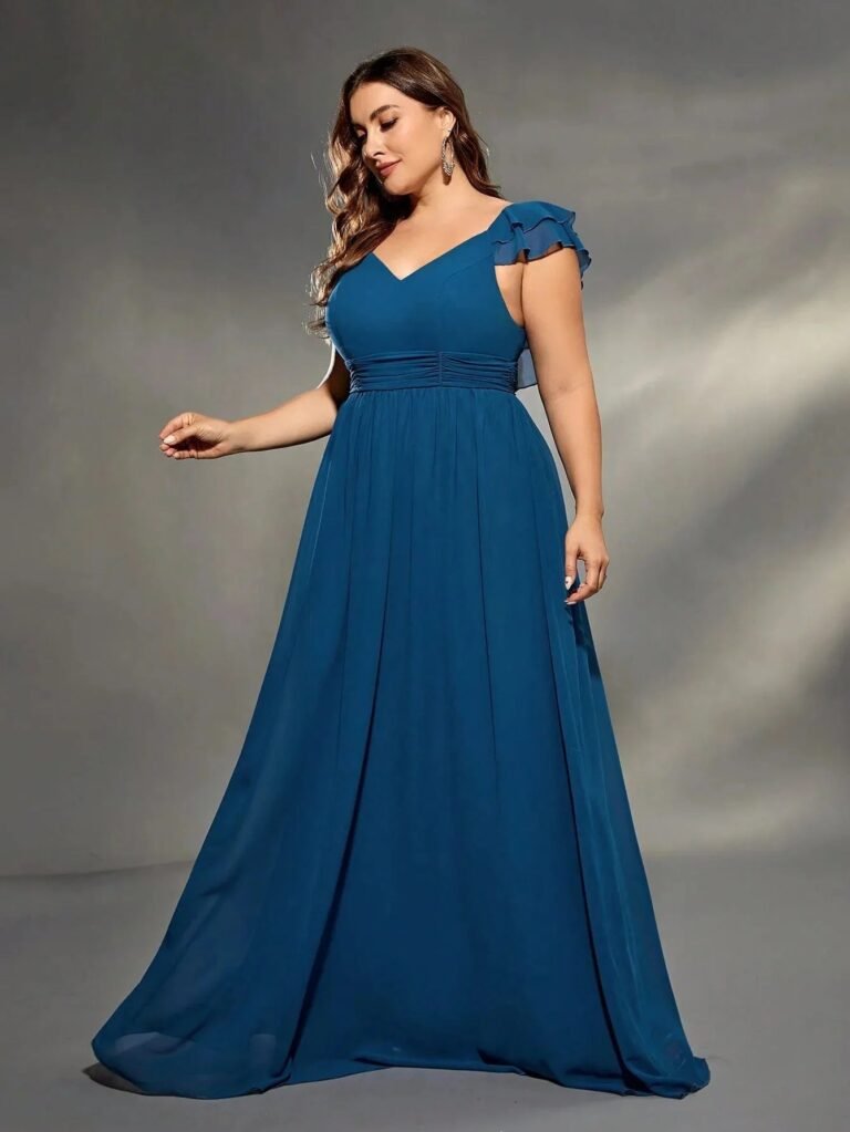 Robe Amincissante Bleue Pour Femme Ronde 2