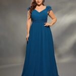 Robe Amincissante Bleue Pour Femme Ronde Bleu 44