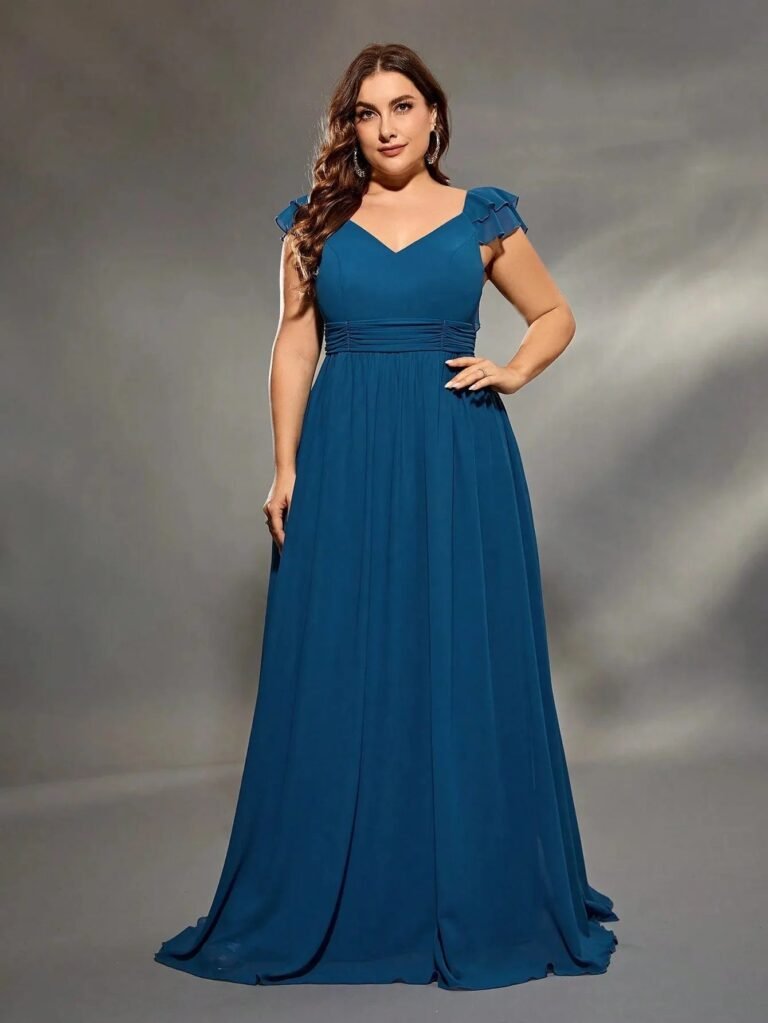 Robe Amincissante Bleue Pour Femme Ronde Bleu 44