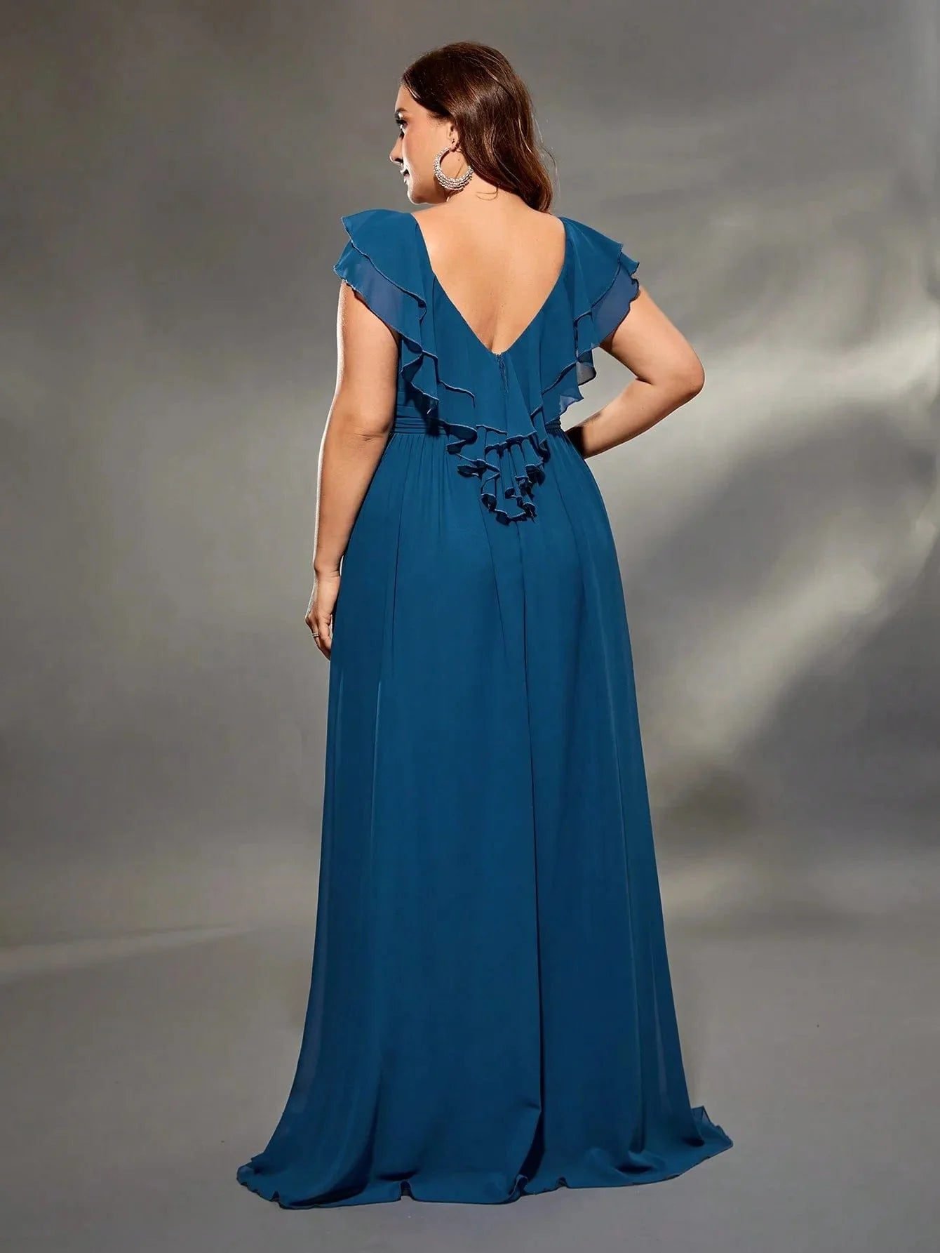 Robe Amincissante Bleue Pour Femme Ronde