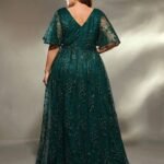 Robe Amincissante Verte Pour Mariage Femme Ronde