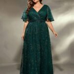 Robe Amincissante Verte Pour Mariage Femme Ronde 2