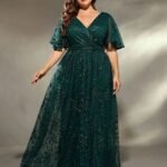 Robe Amincissante Verte Pour Mariage Femme Ronde 3