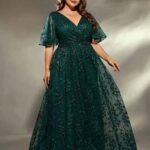 Robe Amincissante Verte Pour Mariage Femme Ronde 5