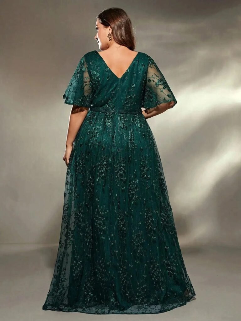 Robe Amincissante Verte Pour Mariage Femme Ronde