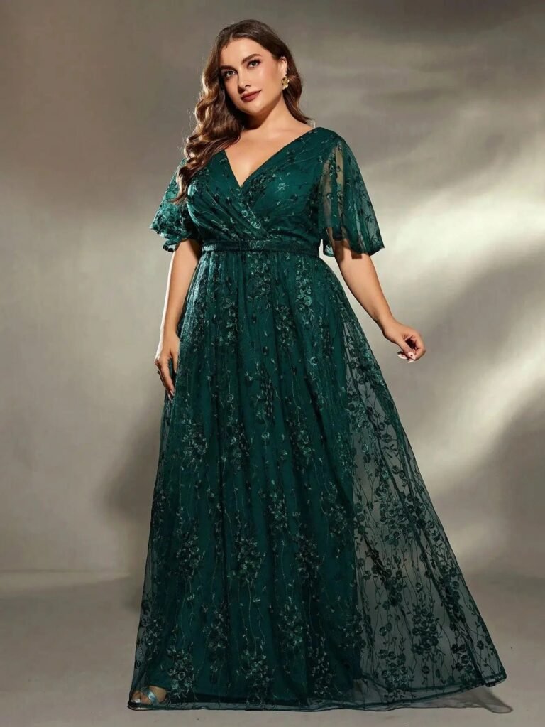 Robe Amincissante Verte Pour Mariage Femme Ronde Vert Emeraude 44