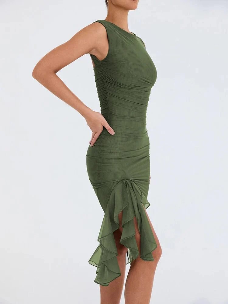 Robe Asymetrique Drappee Elegante