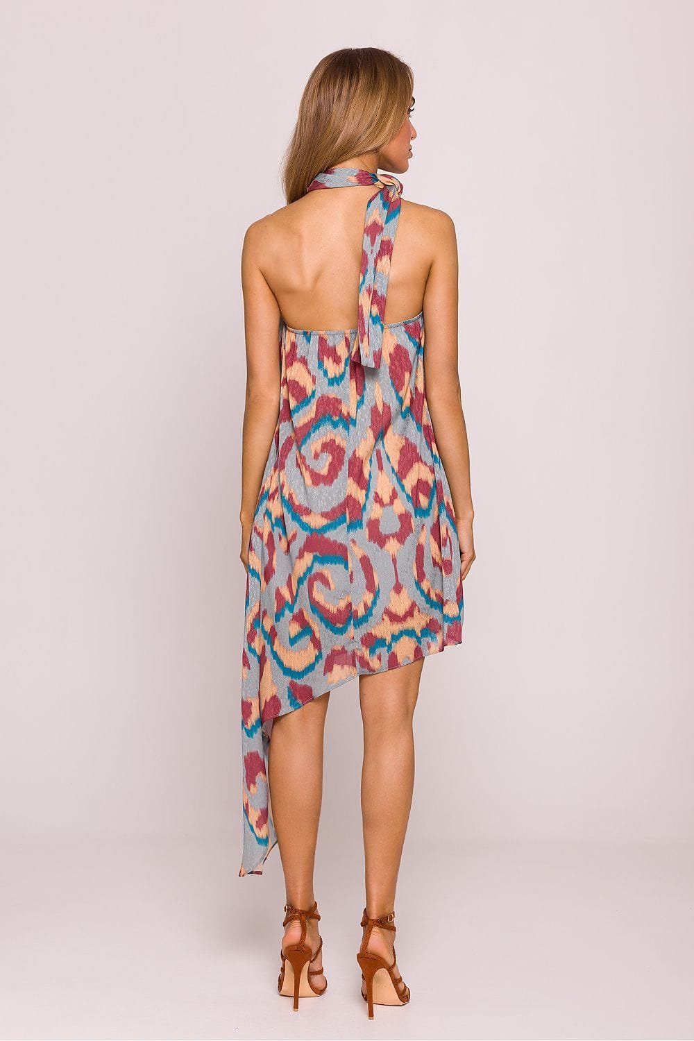 Robe Asymetrique Multicolore Sans Manches