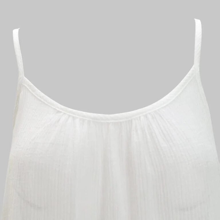 Robe Blanche Courte Ample A Bretelles 3