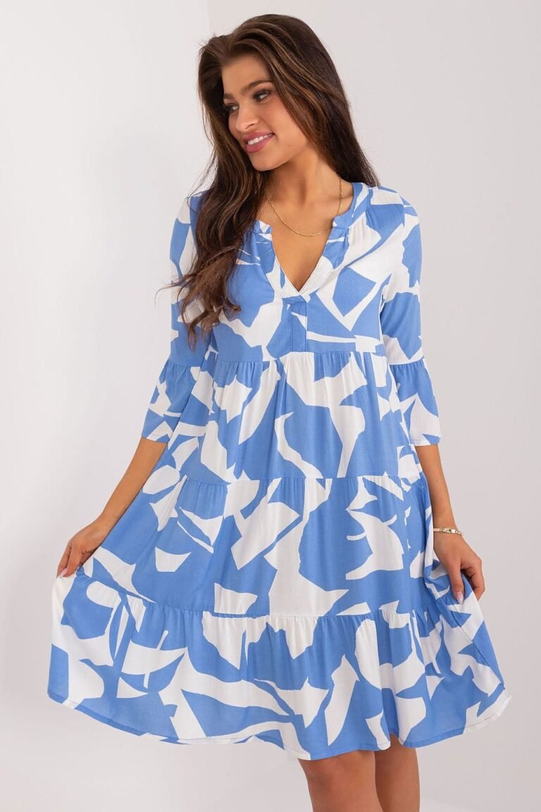 Robe Bleue Estivale Evasee Bleu S