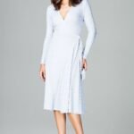 Robe Bleue Grossesse Midi Chic