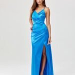 Robe Bleue Longue Fendue Dos Ouvert 2
