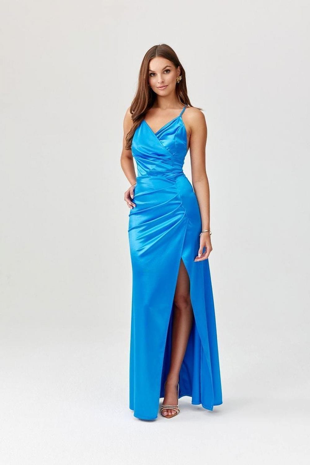Robe Bleue Longue Fendue Dos Ouvert 2