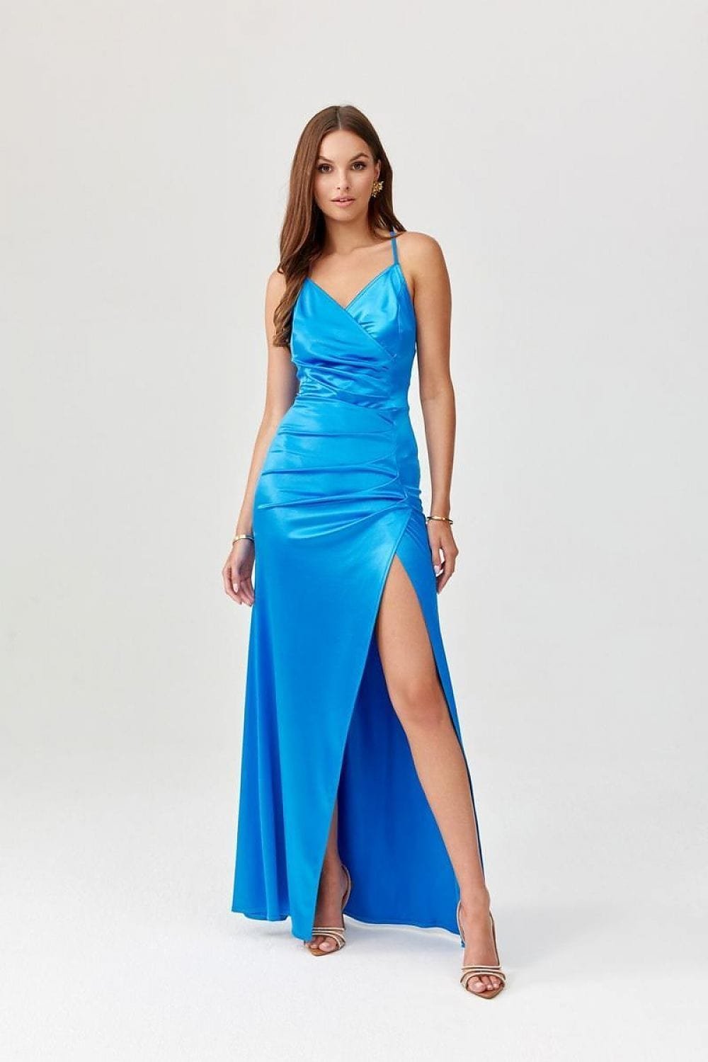 Robe Bleue Longue Fendue Dos Ouvert 3