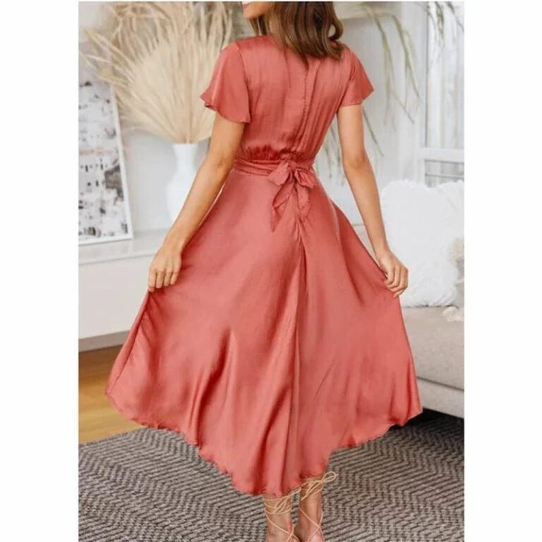 Robe Boheme Asymetrique Ete Manches Bouffantes 2