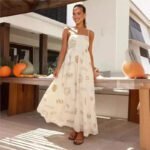 Robe Boheme Dos Nu Evasee Blanc S