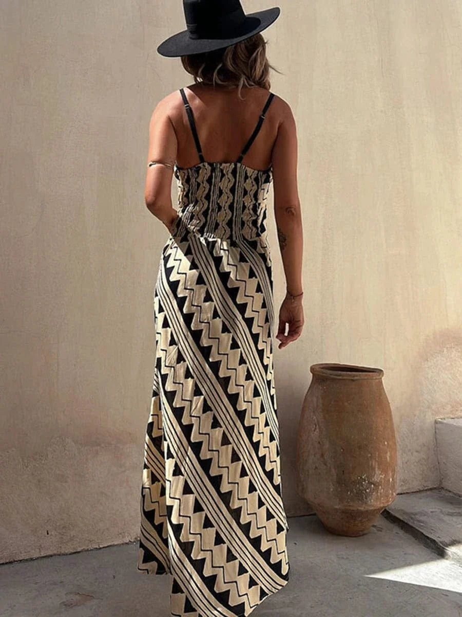 Robe Boheme Ete Longue A Bretelles