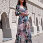 Robe Boheme Fleurie Longue Manche Longue 2