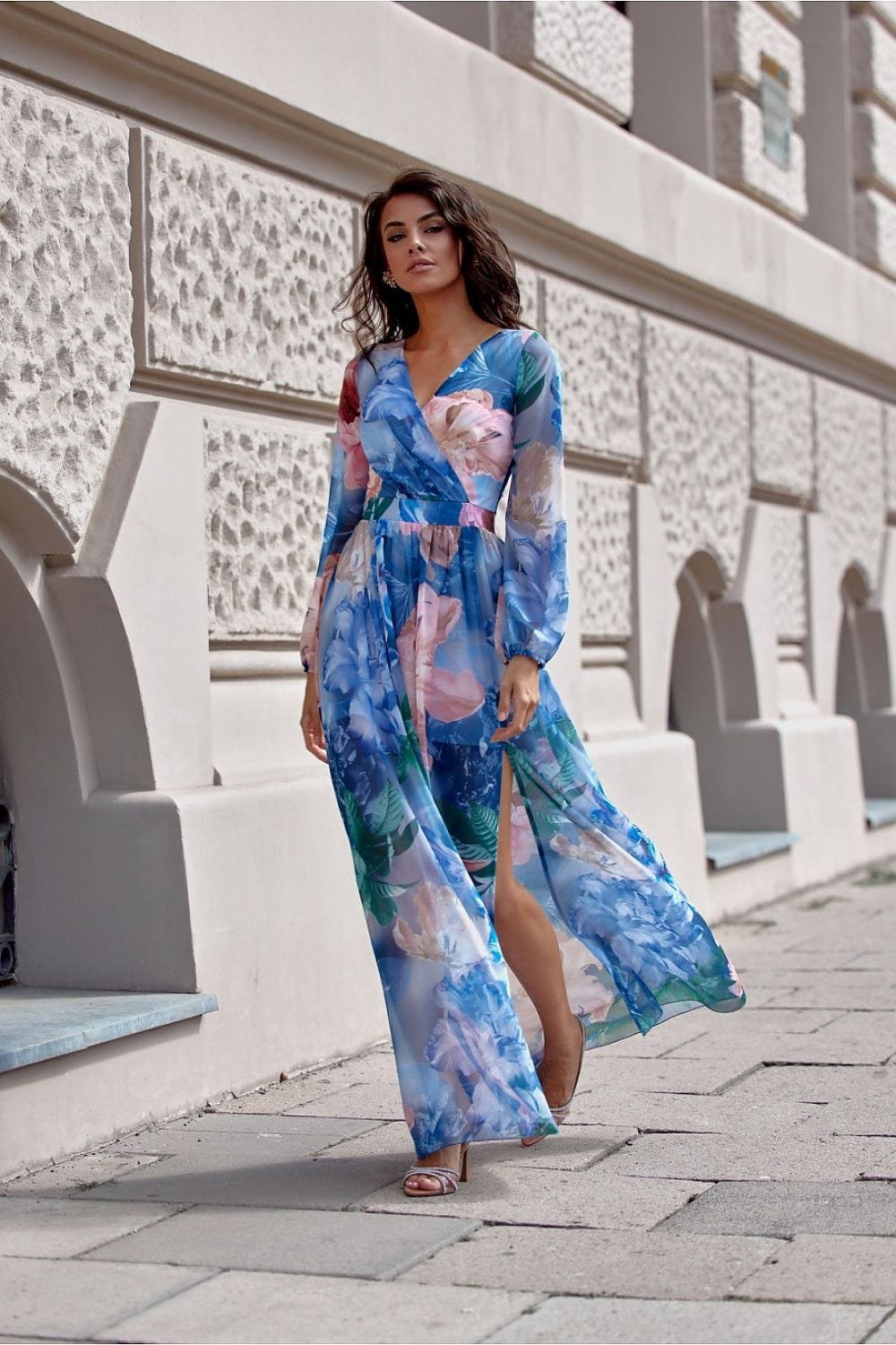 Robe Boheme Fleurie Longue Manche Longue