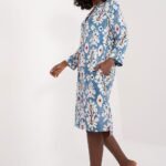 Robe Boheme Midi Fleurie Bleue
