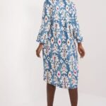 Robe Boheme Midi Fleurie Bleue 2