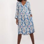 Robe Boheme Midi Fleurie Bleue Bleu S