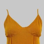 Robe Boheme Midi Jaune A Bretelles Fines 2