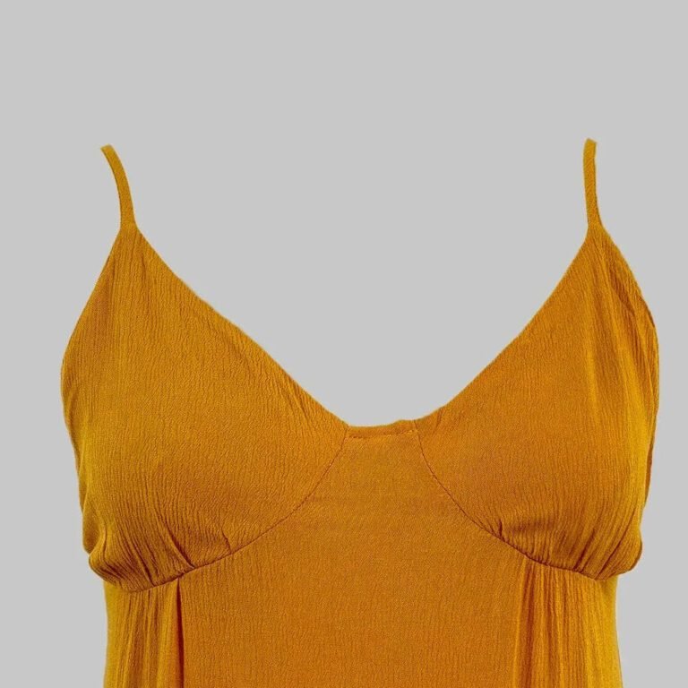 Robe Boheme Midi Jaune A Bretelles Fines 2