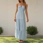 Robe Boheme Midi Pour Ete Bleu S