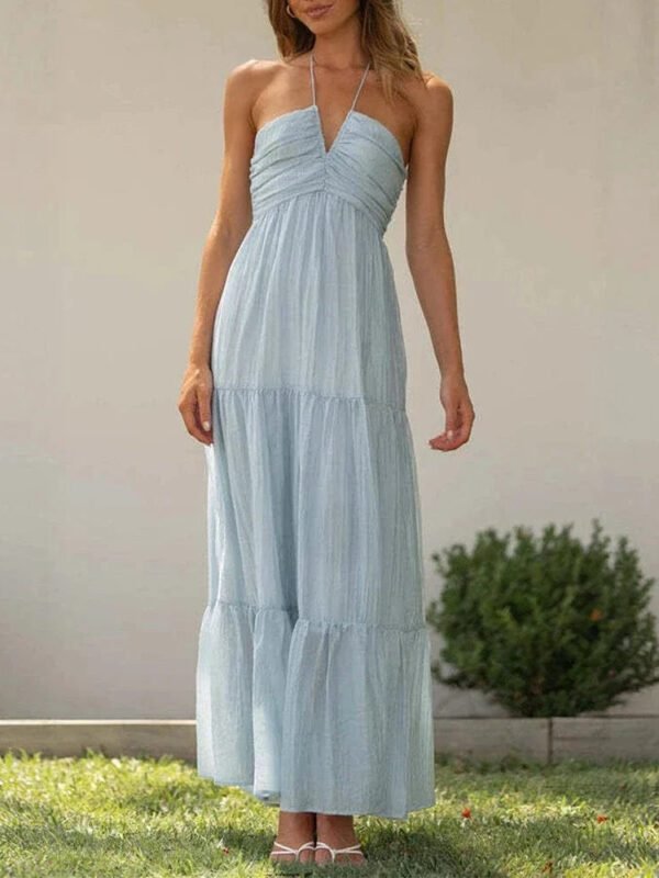 Robe Boheme Midi Pour Ete Bleu S