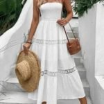 Robe Bustier Boheme Midi Pour Ete Blanc S