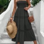 Robe Bustier Boheme Midi Pour Ete Noir S