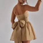 Robe Bustier Courte A Paillette Dore S
