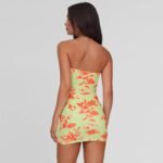 Robe Bustier Mini Moulante Fleurie