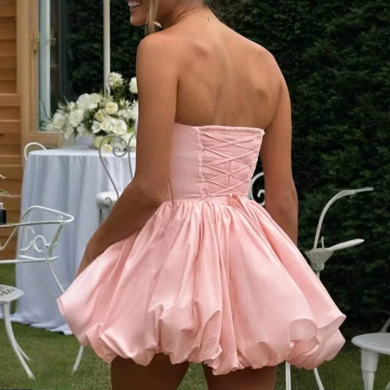 Robe Bustier Rose Lacage Au Dos