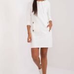 Robe Casual Blanche Courte Manche Longue Blanc S M