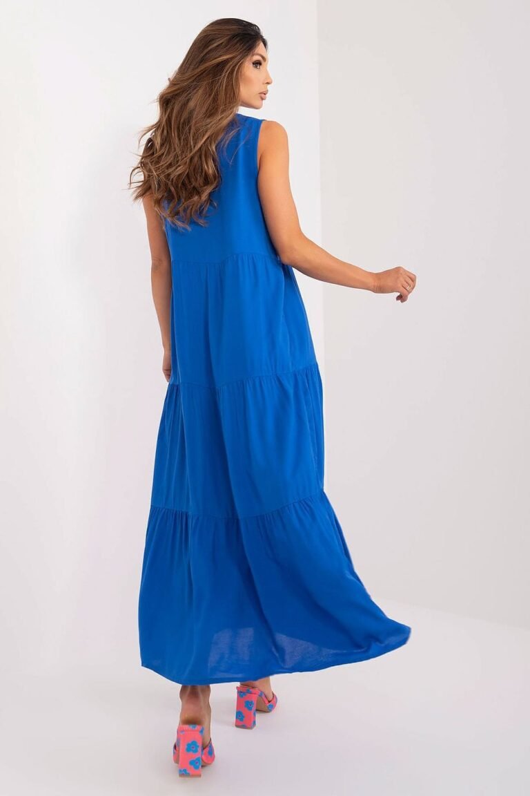 Robe Casual Bleue Fluide Longue 3