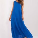 Robe Casual Bleue Fluide Longue Bleu S